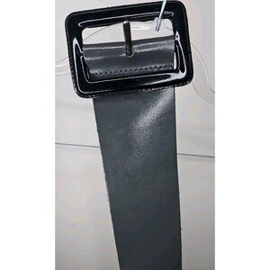 Express Women 3" Wide Gray Leather Gothic Grunge Dark Academia Belt Sz Small